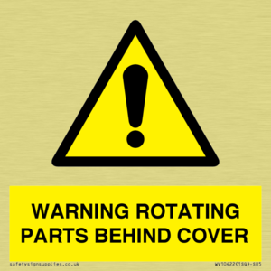 WARNING ROTATING PARTS BEHIND COVER